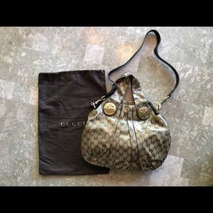 Gucci Crystal Coated Canvas Medium Hysteria Hobo